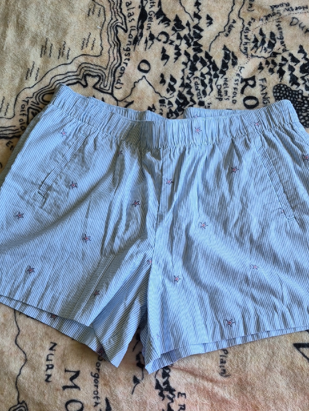 NWT Lilly Pulitzer Size XL Lilo Short Hydra Blue Seaside Star Jacquard Stretchy
